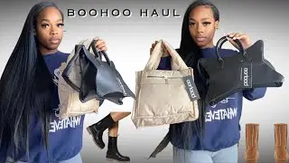 FALL/WINTER BOOHOO HAUL! BAGS & BOOTS + GILET | SARAHABLE