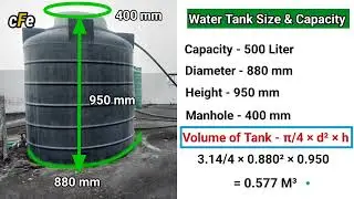 how to calculate water tank capacity | water tank capacity calculation in litres
