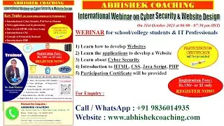 Cyber Security & Website Design Webinar by Ms. Winfred from Kenya at ABHISHEK COACHING in Kolkata