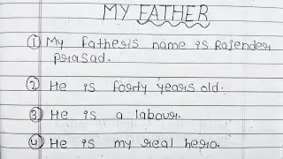my father 5 lines essay in English writing/my father 5 lines essay in English/my father 5 lines