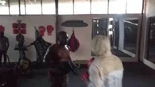 boxing mitt drill jab- right cross boxing punching combination for punch flow and head movement.