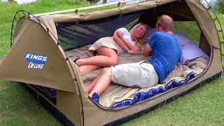 This is a swag! The Big Daddy Deluxe is spacious enough to fit the Ironman 4x4 Double swag inside