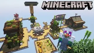 Building & Chopping Wood in Minecraft ONE BLOCK