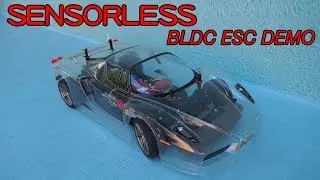Extra mini sensorless BLDC ESC installed in 1:10 RC car demonstration
