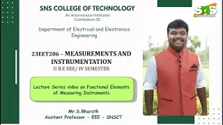Functional Elements I Measurements & Instrumentation I SNS Institutions