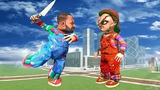 All red green blue chucky dolls wants to kill franklin in Indian bike driving 3D 