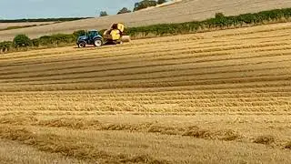 New holland t6080 tractor and new holland br7060 super feed round baler in  bere regis 
