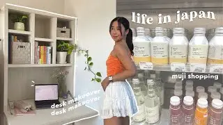 Living in Japan | aesthetic desk makeover, muji shopping vlog & Happie watch!