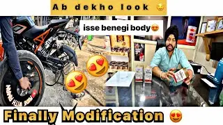 Finally Rim Cover lagwa liye ❤️😍 in duke 250 bS6 || Information about Mass gainer tablets ℹ️