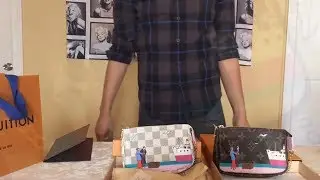 Louis Vuitton Mini Pochette Trans Atlantic Monogram and Damier Azur