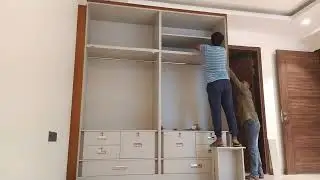 Wardrobe shutter and filler visual side and filler Kaise Lagate Hain Vineyard design PU finish