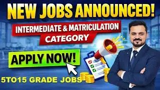 New Jobs Announced | 5 to 15 grade | Intermediate  & Matriculation Category |Sindh Job Portal #sjp