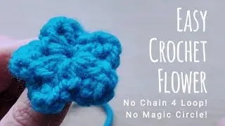 Easy, Beginner Crochet Flower - No chain 4 or magic loops!