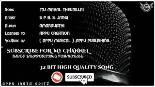 Taj mahal thevai illai tamil songs💕HQ (1080p) HD || SPB Janaki Hits || tamil melody song 💕