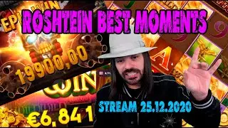 Roshtein BEST MOMENTS on stream 25.12.2020 | Roshtein slot game biggest win