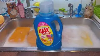 ASMR | Ajax laundry detergent sponge squeezes 🧽🫧 #asmr #cometcay