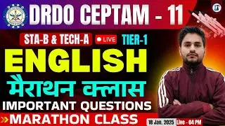 DRDO English Exam Marathon Class Important Questions Live Class Day - 06 | DRDO English Live Class