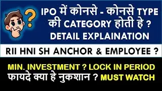 IPO Category Explained | What Is QIB, HNI, Anchor Investor, Shareholder & Employee In IPO