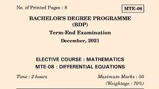 MTE-08 DECEMBER-2021 QUESTION PAPER IGNOU