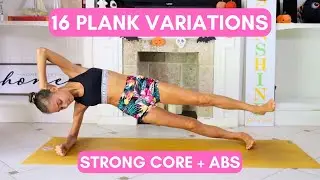 16 PLANK VARIATIONS FOR ABS | Workout & tone your abs and core with these no equipment planks