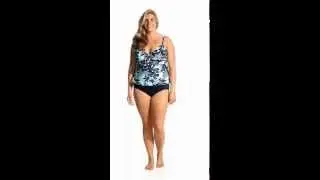 Beach House Plus Size Newport Tropical Floral Tankini Top | SwimOutlet.com