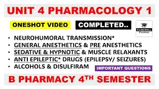 Unit 4 Complete || pharmacology 4th semester || Carewell Pharma