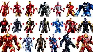 Combining 20 IRON MAN SUITS into ONE!  CHARACTER FUSION!