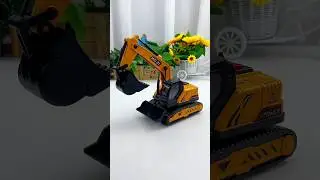 Crawler Excavator Construction Bulldozer Long Crane Engineering Vehicle Model #toy