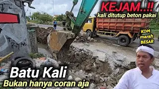 ASTAGFIRULLAH DILUAR DUGAAN❗️PANTES EXCAVATOR KESULITAN TERNYATA KALI YANG DIBETON PAKAI BATU KALI😱