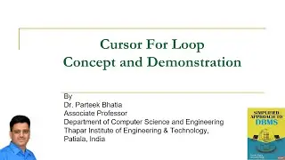 Cursor For Loop: Concept and Demonstration