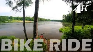 Killarney Lake Beach | Bike Ride Binaural Audio | New Brunswick, Canada | 4K