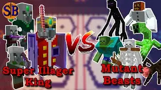 Super Illager king VS Mutant Beasts Monsters  | Minecraft mob Battle
