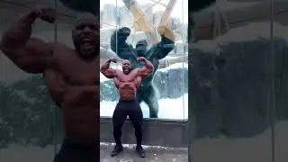 Bodybuilder vs Gorilla 💪🦍 | Heavy Body Flex Battle with ROAR (Unreal Strength!)