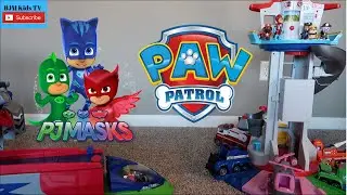 PJ Masks bad guy Romeo escaped! Paw Patrol helps PJ Mask find him for kids Part 1