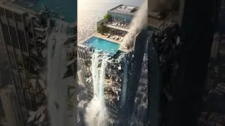 Penthouse with Rooftop Pool Collapses | AI Hyper-Realistic Scene  #aireality #dailyai #aigenerated