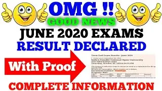 [Breaking News] ignou Declared June 2020 Exams Result || With Proof info By TIPS GURU
