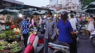 Evening Market Scenes - Walking Around Phsar Kandal Market @Khan DounPenh