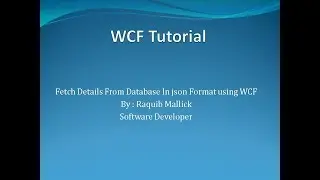 Fetch Details In json Format using WCF