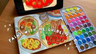 Cozy paint with me, cleaning + ghibli food illustration by using kokuyo camlin watercolor tubes☘️🥐🍥🌮