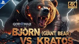Kratos vs The Savage Bear 🐻 | Epic First Boss Fight in God of War Ragnar&ouml;k (4K HDR Gameplay)