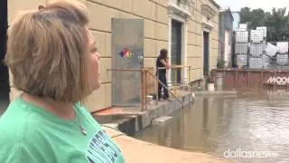 Trinity River Water Overflows Local Business
