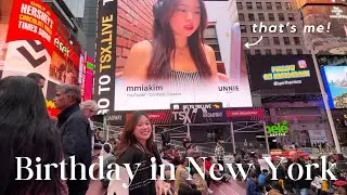 NYC VLOG🗽birthday celebration in new york, being on a billboard, shopping in soho, yummy eats 🍰