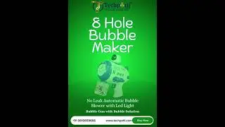 8-Hole LED Bubble Gun | 5000+ Colorful Bubbles | Leak-Proof Kids Toy