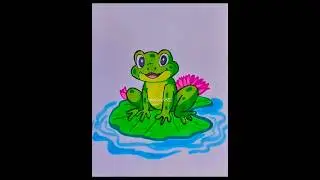 How to draw a Cute Frog ✨️🐸 #shorts #art #drawing #frog #easy #trending #youtubeshorts #viral #yt