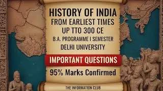 History of India from  Earliest Times Up to 300 CE !!SEM - 1 !! 100% EXPECTED IMPORTANT QUESTIONS!! 