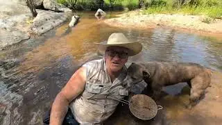 We stopped to check out a creek on way to Hotspot & found #placergold on way to finding #GOLD!