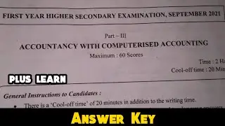 PLUS ONE ACCOUNTANCY ANSWER KEY 2021 / PLUS LEARN
