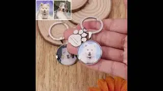 Personalized pet photo key ring