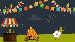 Background, Fundo Animado, Festa Junina PULA PIPOQUINHA