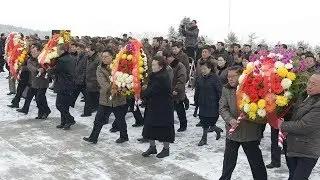 Wreaths Laid at Bust of Kim Jong Suk